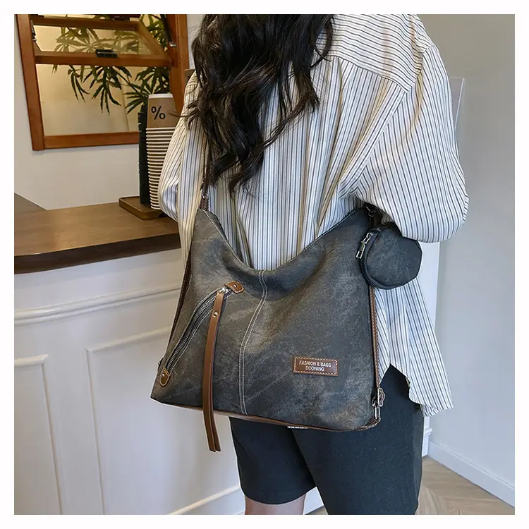 Blue Leather Strap Women's Shoulder Bag — feature 17
