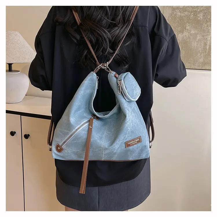 Blue Leather Strap Women's Shoulder Bag — feature 23