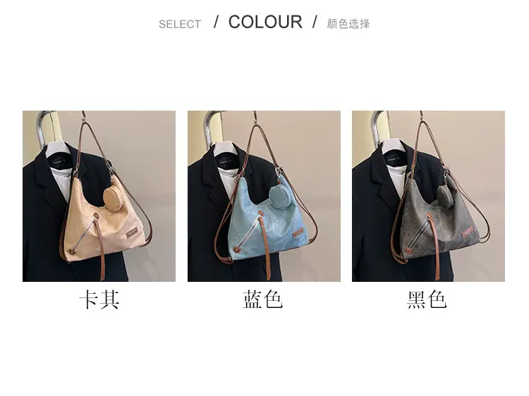 Blue Leather Strap Women's Shoulder Bag — feature 4