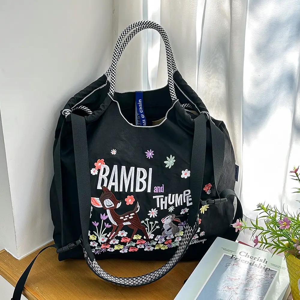 Japanese Style Embroidered Tote Bag for Women - Image 2