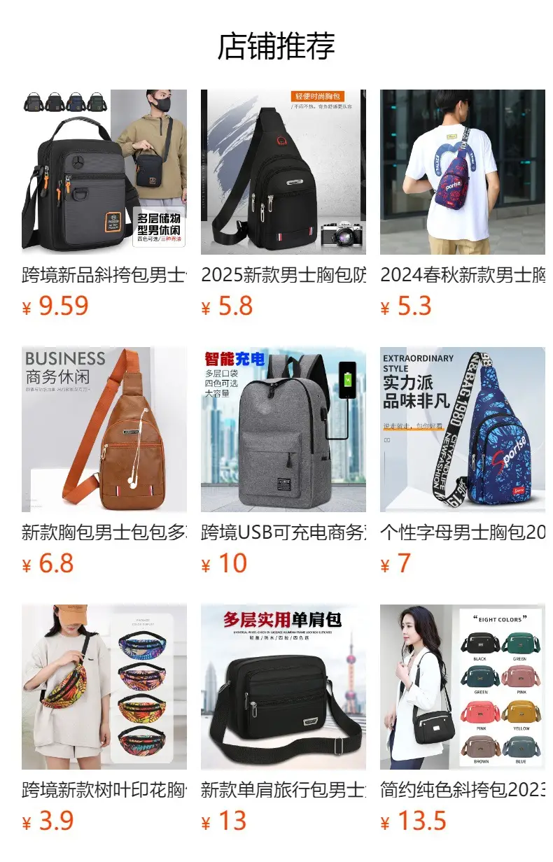Men's Korean Style Oxford Cloth Chest Bag Blue — feature 1