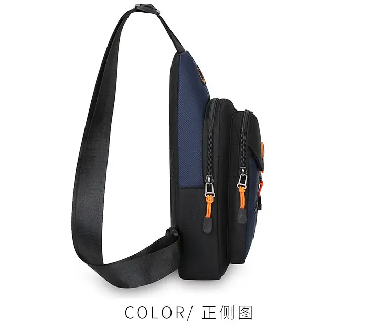 Men's Korean Style Oxford Cloth Chest Bag Blue — feature 25