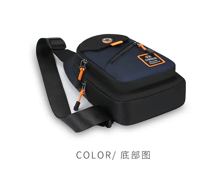 Men's Korean Style Oxford Cloth Chest Bag Blue — feature 27