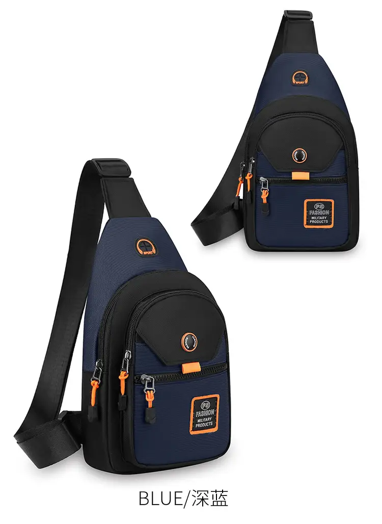 Men's Black Oxford Crossbody Bag with 3 Sizes — feature 10
