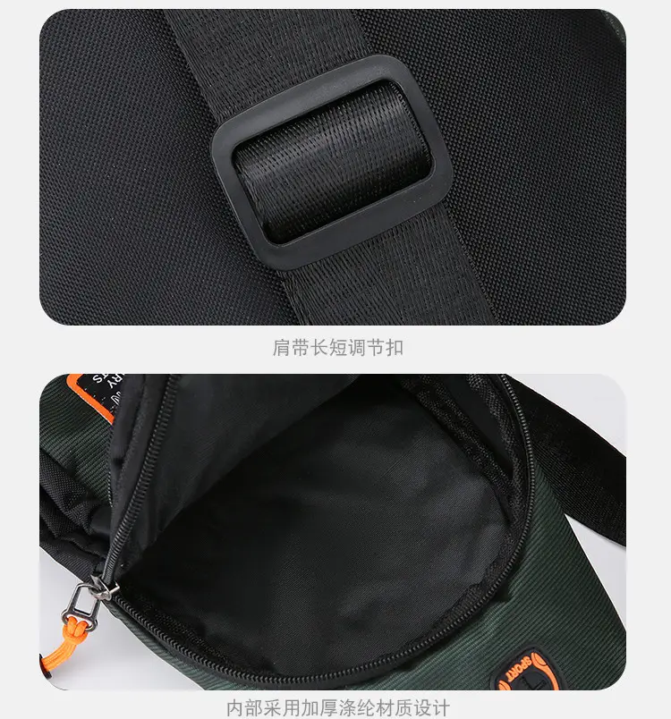 Men's Black Oxford Crossbody Bag with 3 Sizes — feature 19