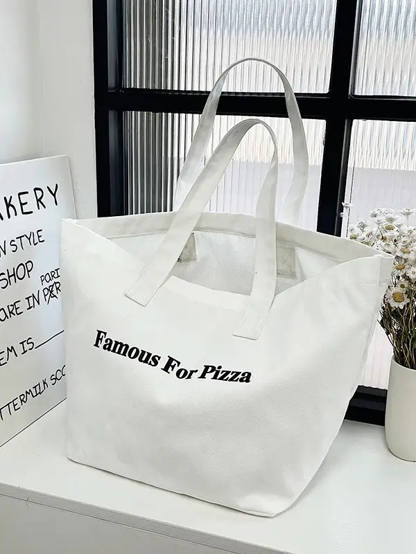 Famous For Pizza Canvas Tote Bag Extra Large - Image 11