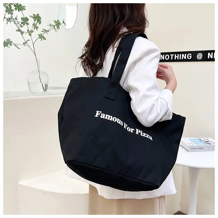 Famous For Pizza Canvas Tote Bag Extra Large — feature 1