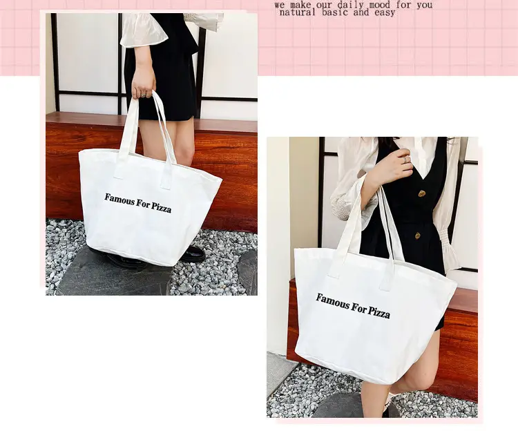 Famous For Pizza Canvas Tote Bag Extra Large — feature 24