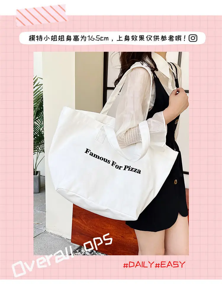 Famous For Pizza Canvas Tote Bag Extra Large — feature 26