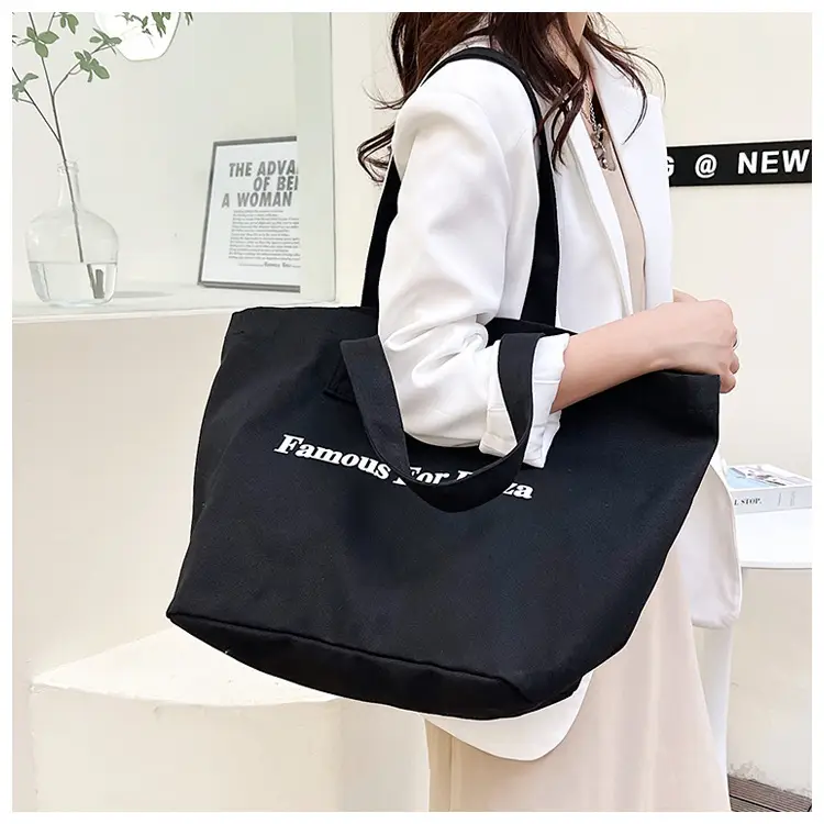 Famous For Pizza Canvas Tote Bag Extra Large — feature 3