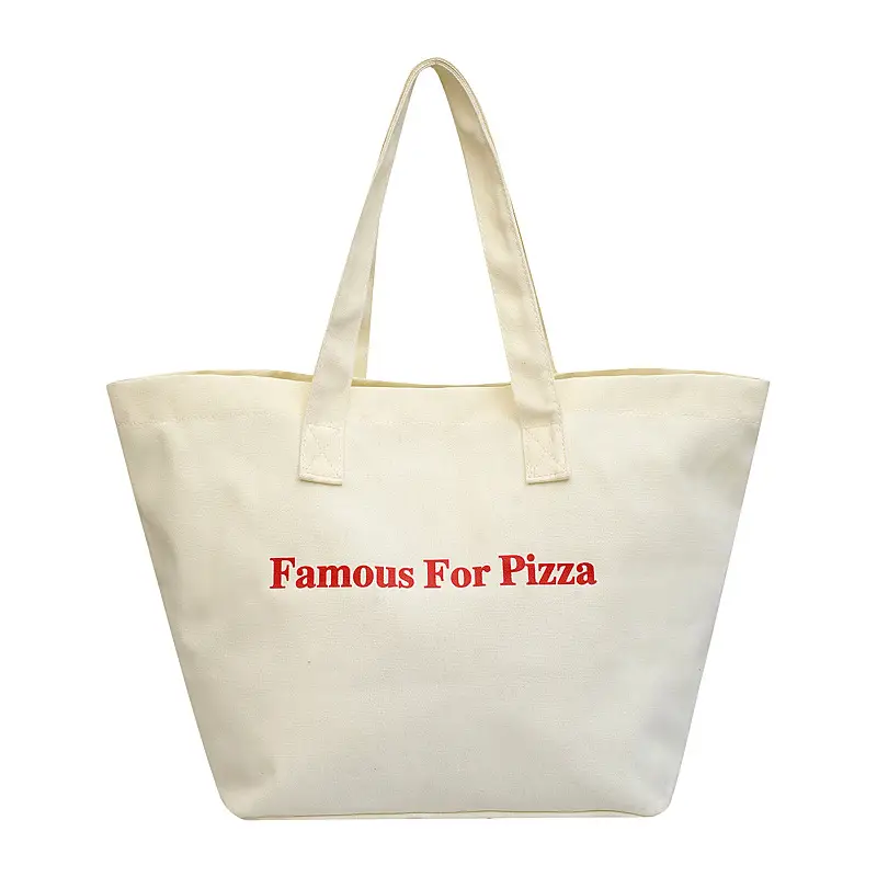 Famous For Pizza Canvas Tote Bag Extra Large - Image 2