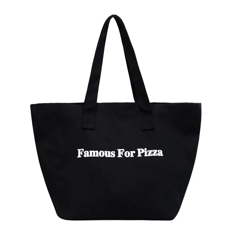 Famous For Pizza Canvas Tote Bag Extra Large - Image 5