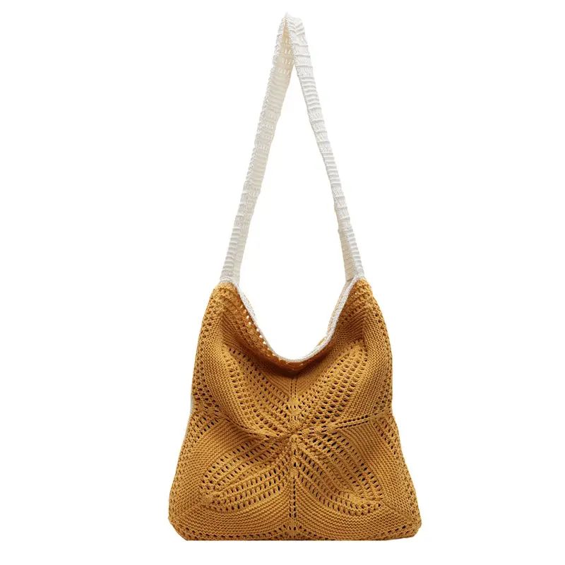 Women Woven Beach Bag Large Capacity Crossbody Shoulder - Image 9