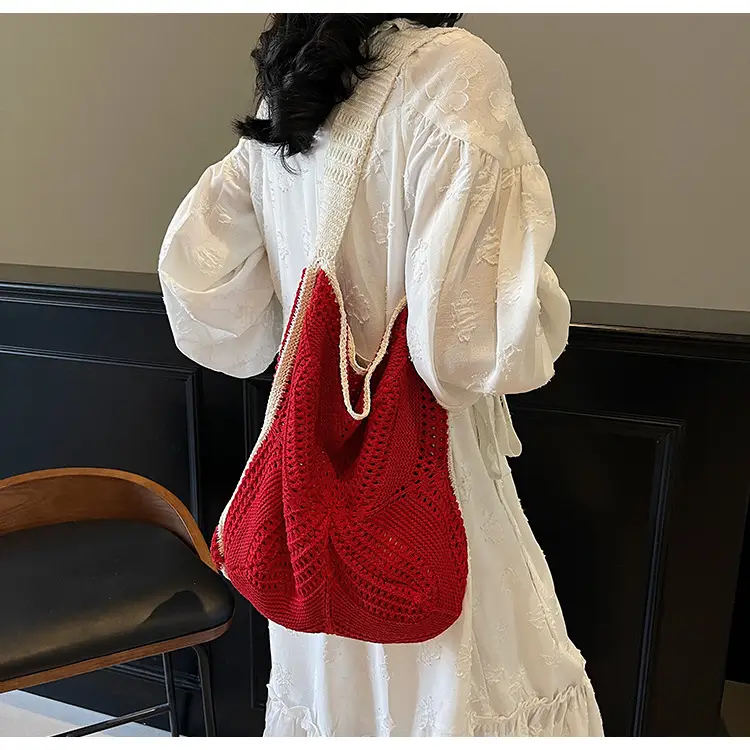 Women Woven Beach Bag Large Capacity Crossbody Shoulder — feature 12