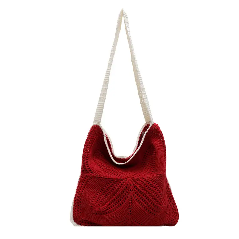 Women Woven Beach Bag Large Capacity Crossbody Shoulder - Image 2