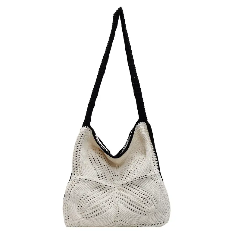 Women Woven Beach Bag Large Capacity Crossbody Shoulder - Image 4