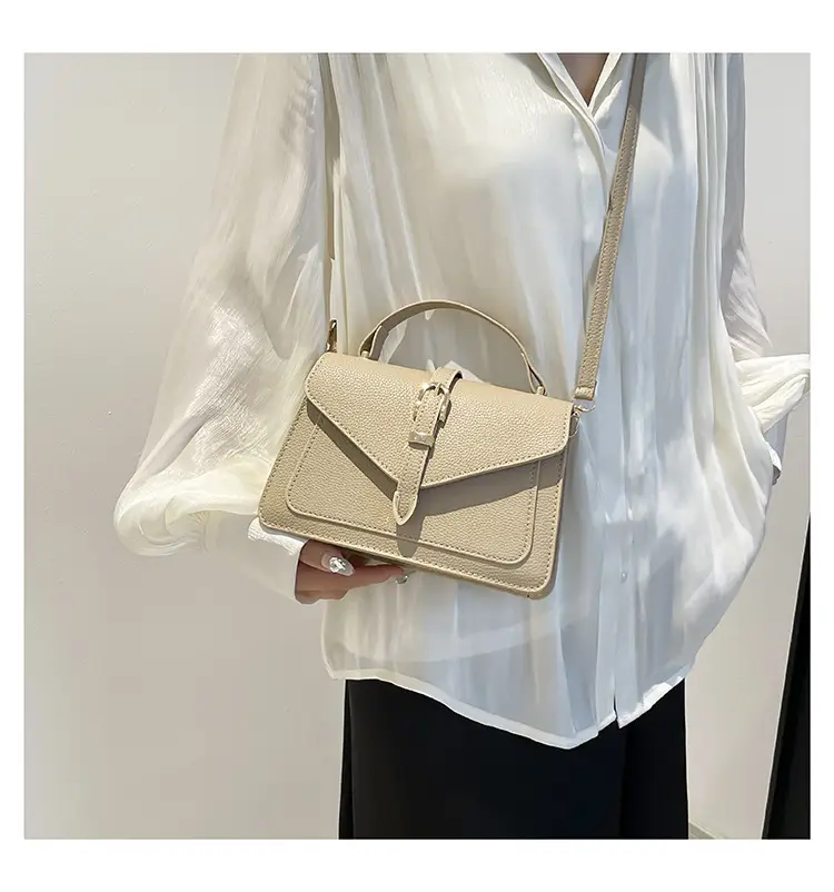 Red Women's Crossbody Bag with Metal Clasp — feature 17