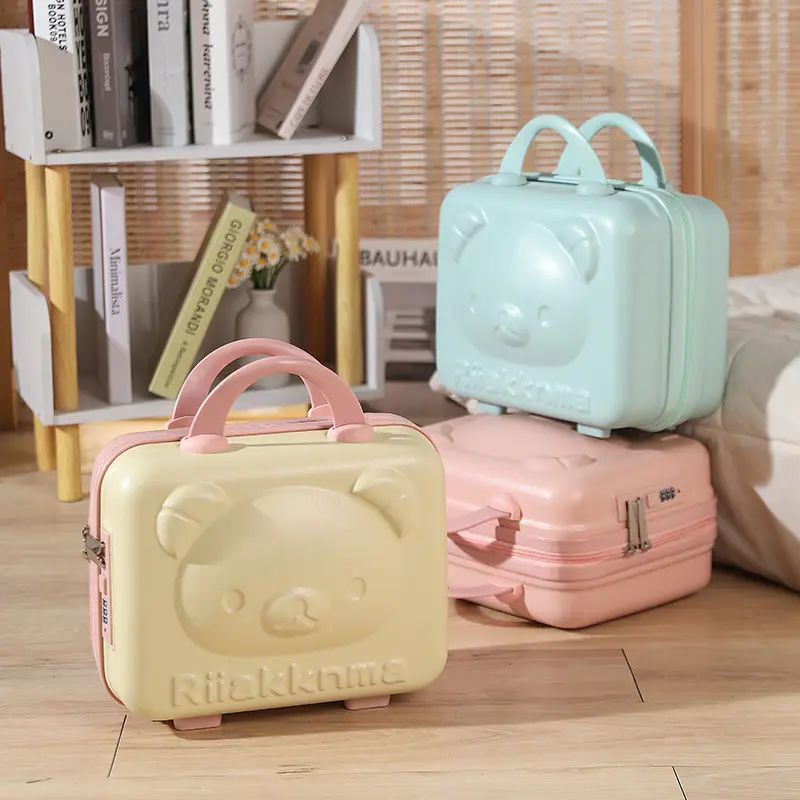 Pink Bear Design 14 Inch Mini Suitcase with Password Lock - Image 16