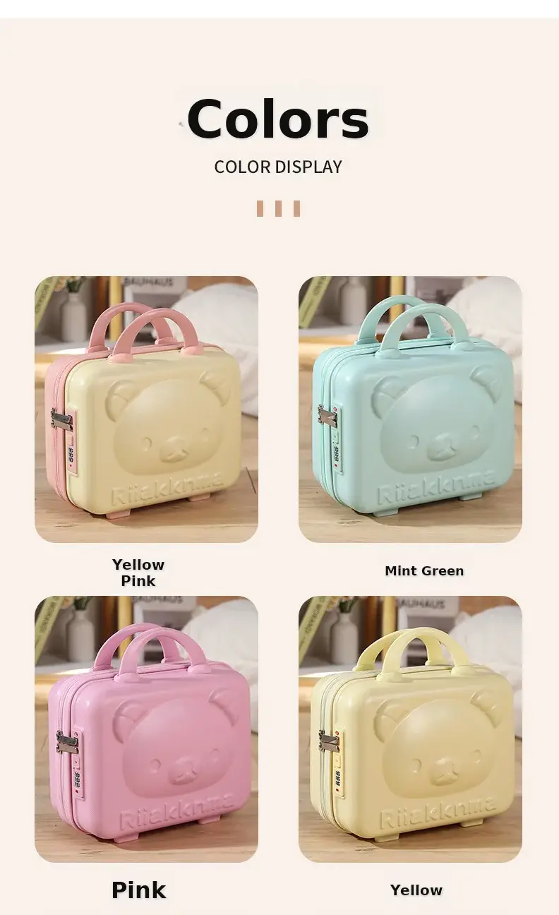 Pink Bear Design 14 Inch Mini Suitcase with Password Lock — feature 12