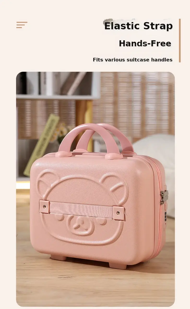 Pink Bear Design 14 Inch Mini Suitcase with Password Lock — feature 4