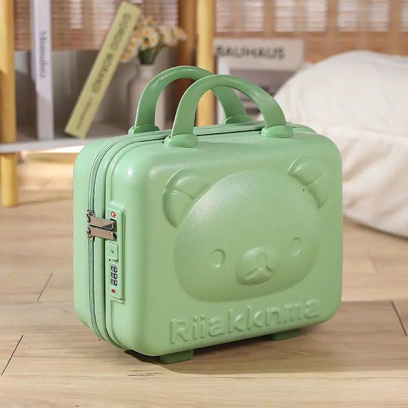 Pink Bear Design 14 Inch Mini Suitcase with Password Lock - Image 11