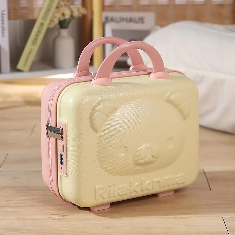 Pink Bear Design 14 Inch Mini Suitcase with Password Lock - Image 12