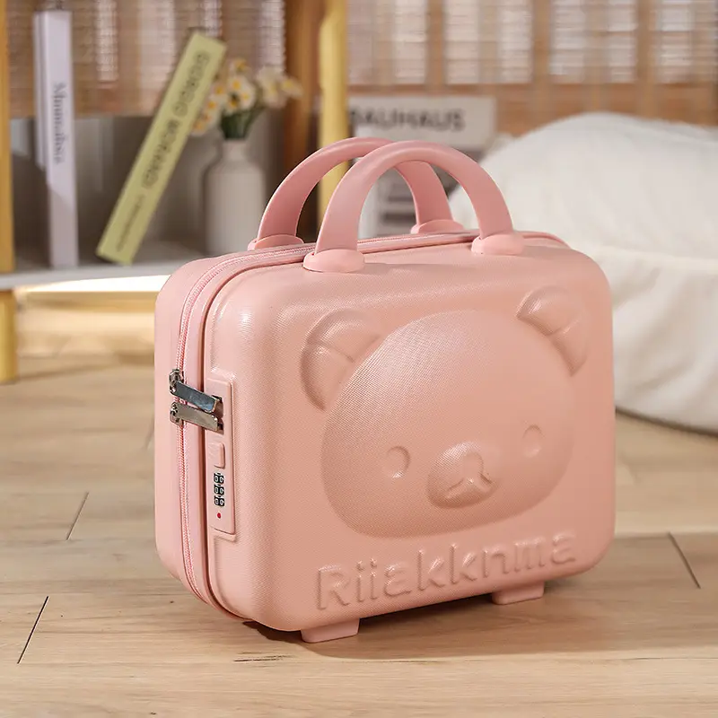 Pink Bear Design 14 Inch Mini Suitcase with Password Lock - Image 14