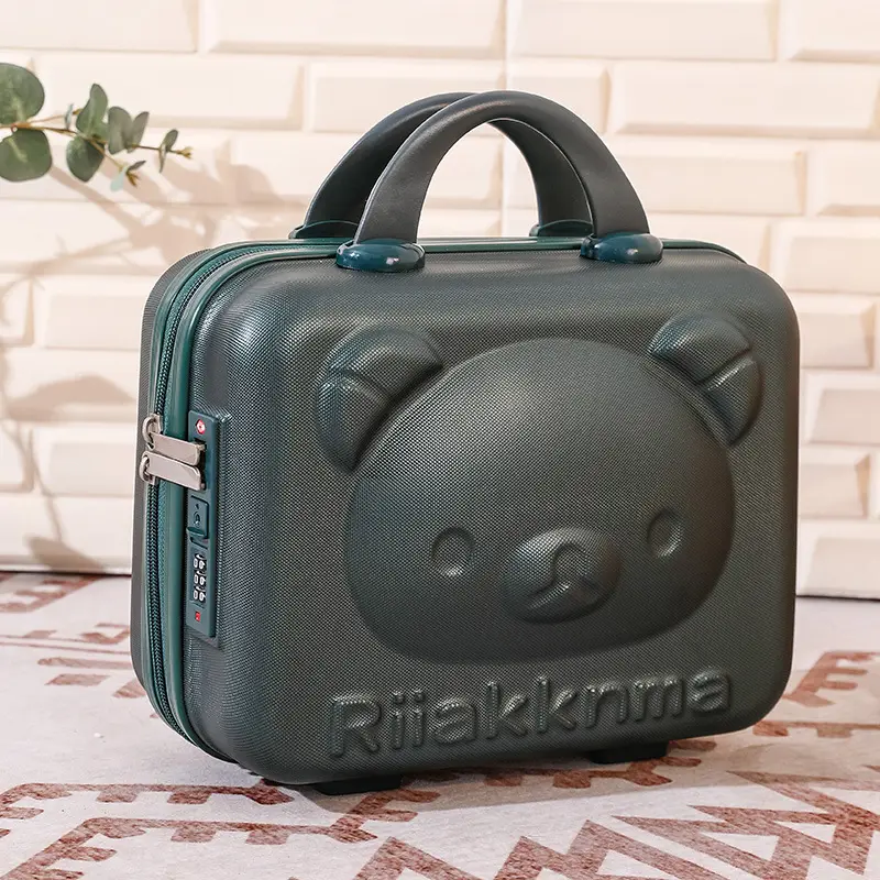 Pink Bear Design 14 Inch Mini Suitcase with Password Lock - Image 7