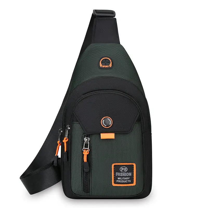 Men's Waterproof Oxford Chest Bag Black - Image 8