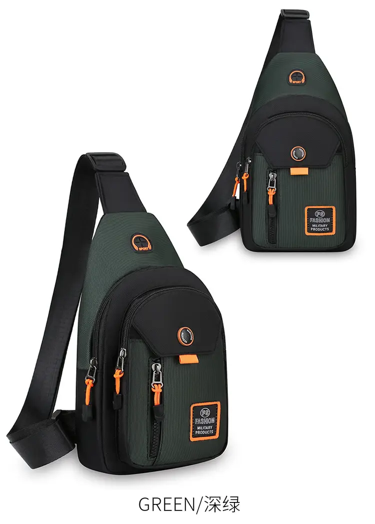Men's Waterproof Oxford Chest Bag Black — feature 22