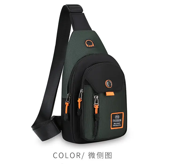 Men's Waterproof Oxford Chest Bag Black — feature 25