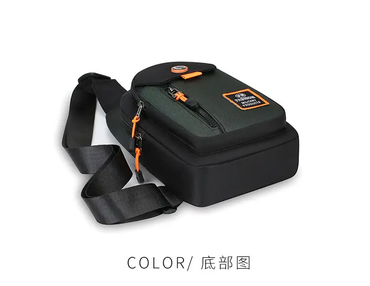 Men's Waterproof Oxford Chest Bag Black — feature 28
