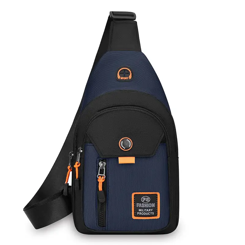 Men's Waterproof Oxford Chest Bag Black - Image 2