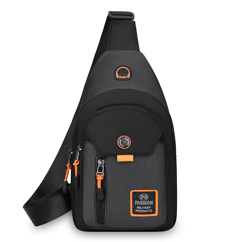 Men's Waterproof Oxford Chest Bag Black - Image 4