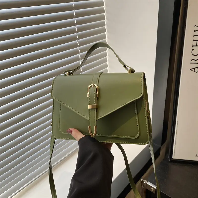 Green Textured Women's Shoulder Bag 2025 Spring Summer - Image 6