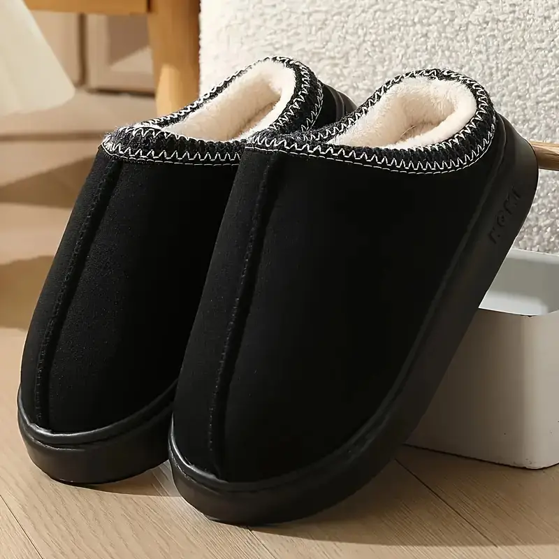 Cross-Border Suede Ethnic Style Cotton Slippers for Women, Indoor and Outdoor Wear, Thick-Soled Warm Couple Eva Slippers for Men