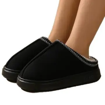 Cross-Border Suede Ethnic Style Cotton Slippers for Women, Indoor and Outdoor Wear, Thick-Soled Warm Couple Eva Slippers for Men