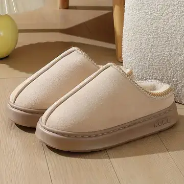 Cross-Border Suede Ethnic Style Cotton Slippers for Women, Indoor and Outdoor Wear, Thick-Soled Warm Couple Eva Slippers for Men — feature 1