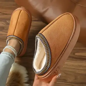 Cross-Border Suede Ethnic Style Cotton Slippers for Women, Indoor and Outdoor Wear, Thick-Soled Warm Couple Eva Slippers for Men — feature 10