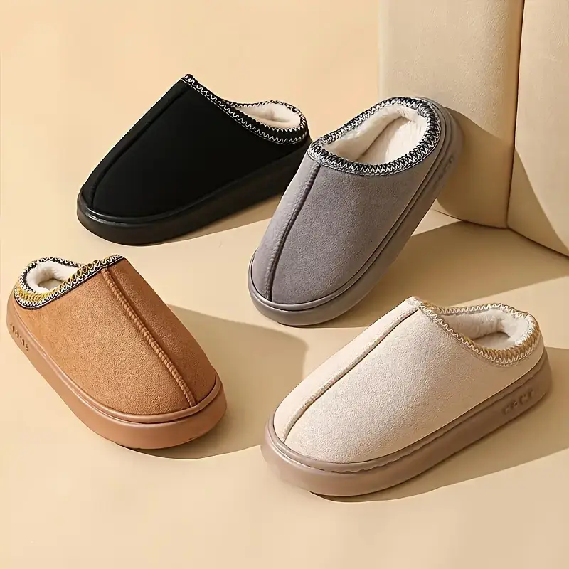 Cross-Border Suede Ethnic Style Cotton Slippers for Women, Indoor and Outdoor Wear, Thick-Soled Warm Couple Eva Slippers for Men — feature 3