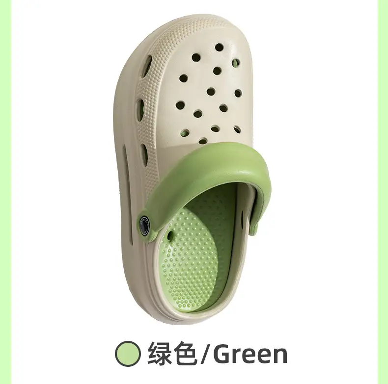 Adult Women's Thick-soled Hole Shoes Women's New Non-slip Beach Heightened Baotou Sandals Slippers Women's Summer Outer Wear — feature 10