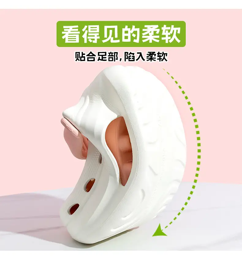 Adult Women's Thick-soled Hole Shoes Women's New Non-slip Beach Heightened Baotou Sandals Slippers Women's Summer Outer Wear — feature 5