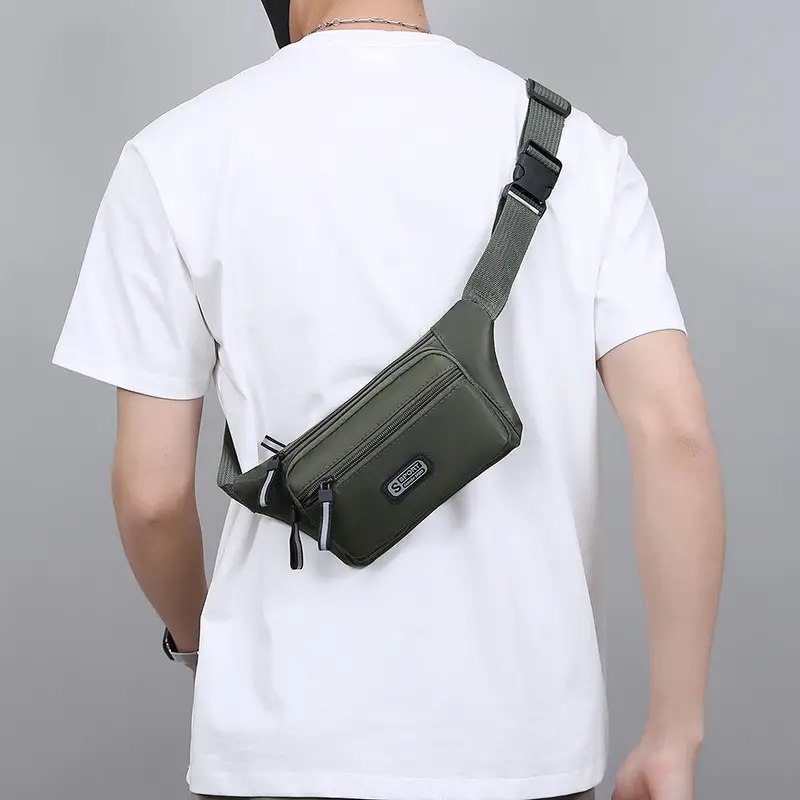Men's Lightweight Portable Chest Bag Black All-Match - Image 7