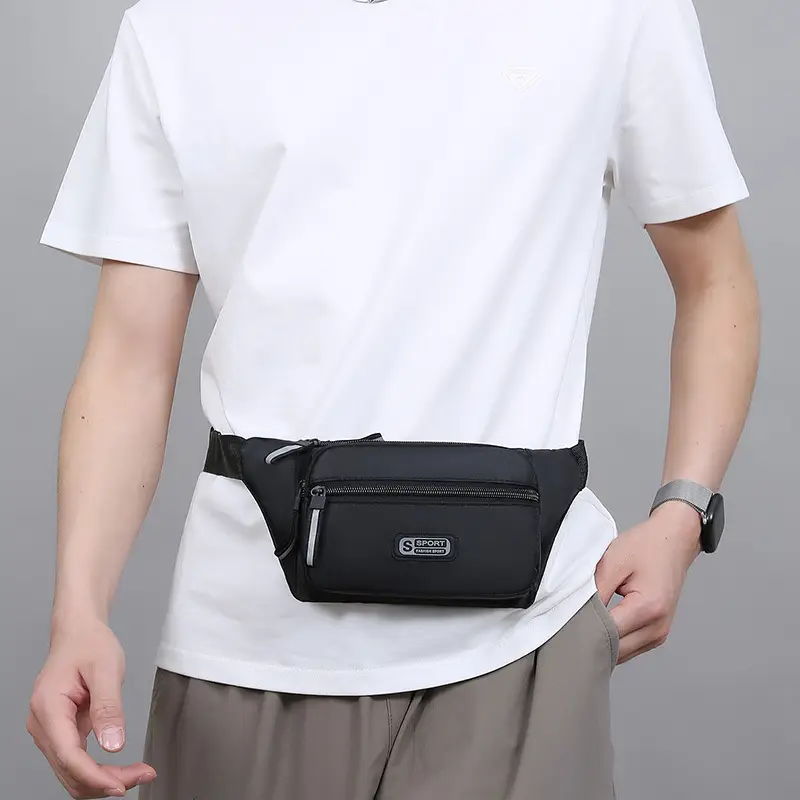 Men's Lightweight Portable Chest Bag Black All-Match - Image 8