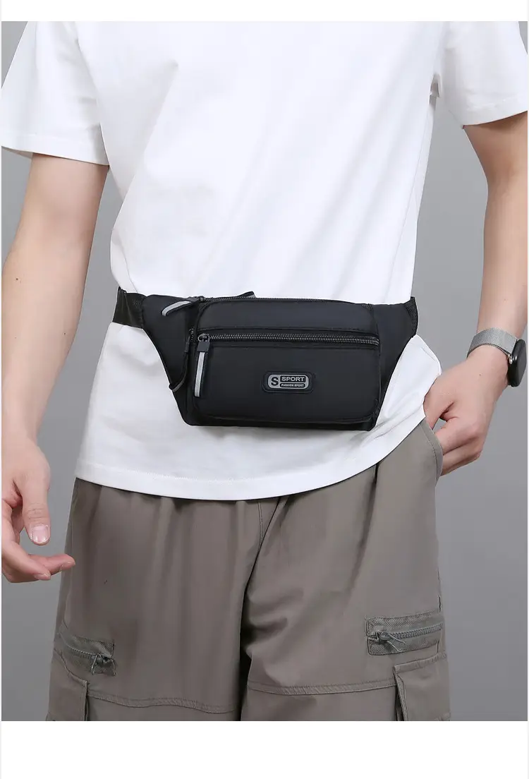 Men's Lightweight Portable Chest Bag Black All-Match — feature 24