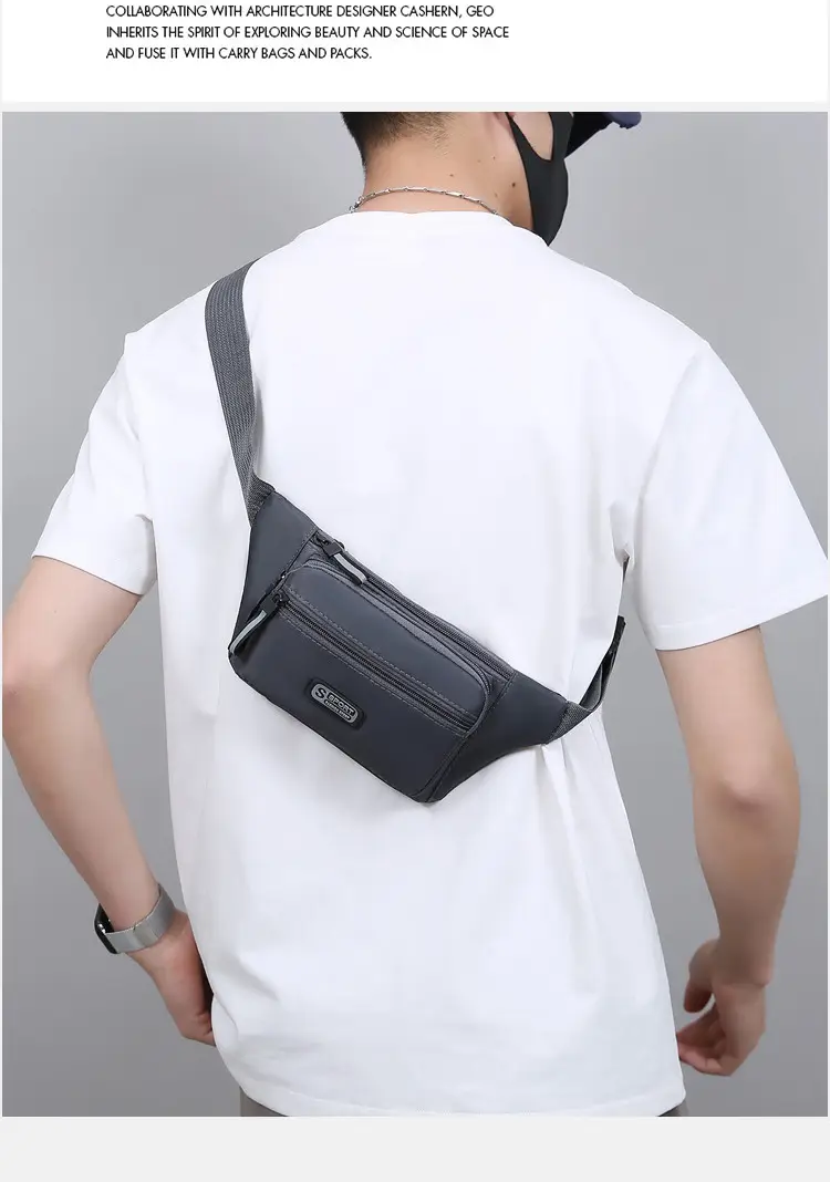 Men's Lightweight Portable Chest Bag Black All-Match — feature 25