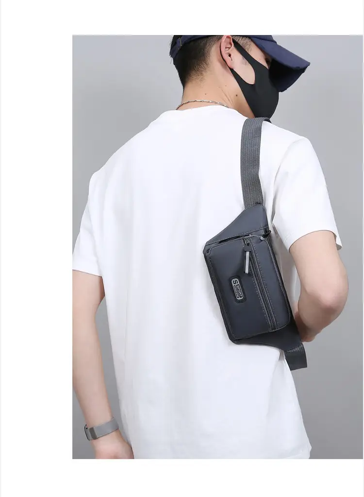 Men's Lightweight Portable Chest Bag Black All-Match — feature 27
