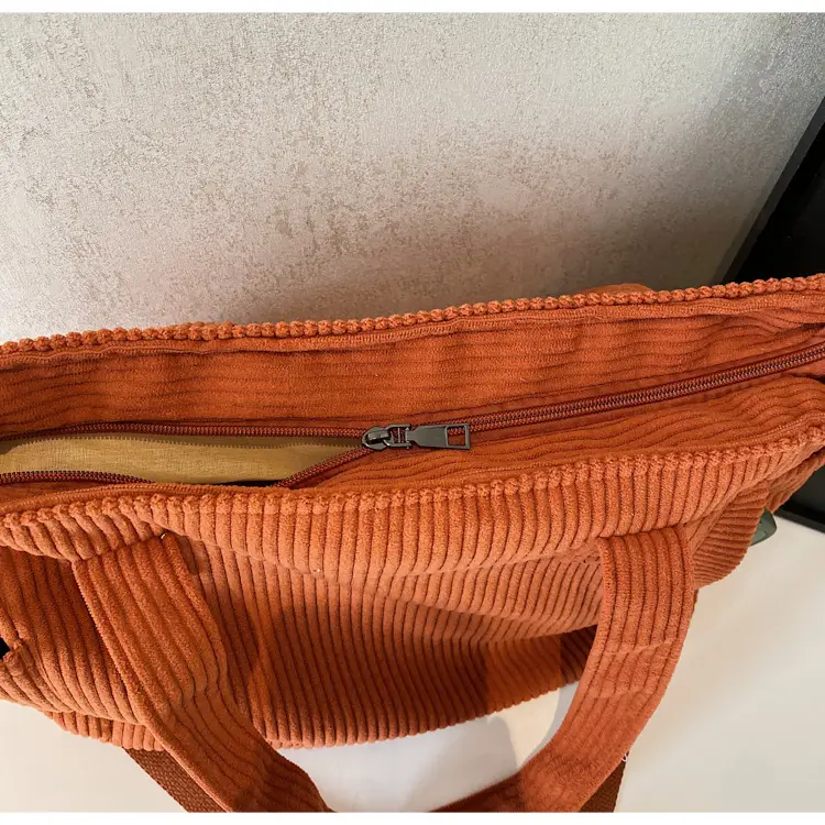 Olive Green Corduroy Women's Commuter Tote Bag Large Capacity — feature 35