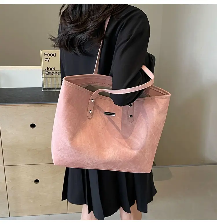 Women's Beige Large Capacity Shoulder Tote Bag 2025 — feature 46