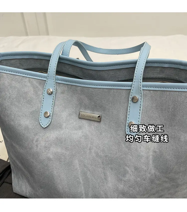 Women's Beige Large Capacity Shoulder Tote Bag 2025 — feature 6